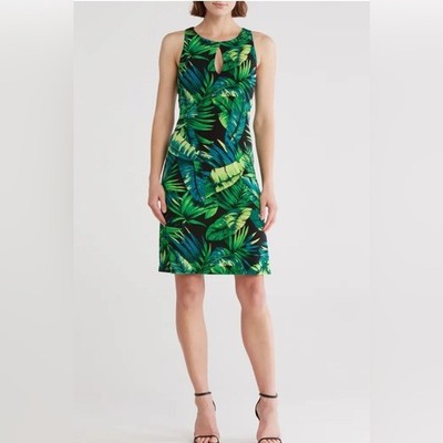 NWT Connected Apparel Size 4 Keyhole Jersey Dress Jade