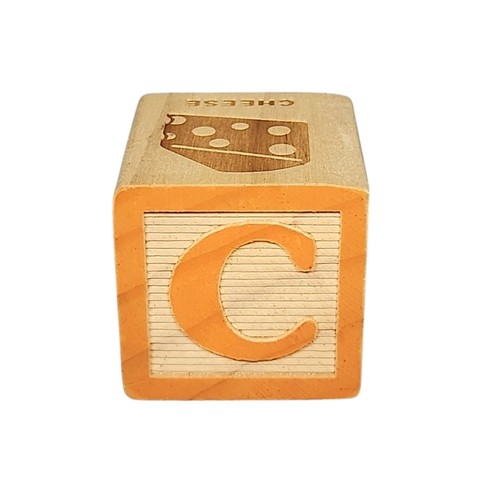 Vtg Letter C Wooden Alphabet Block Replacement Crafts Crafting Supply 1.75" A - Picture 1 of 12