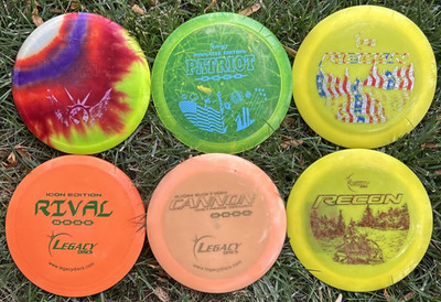 Bundle of 6 Legacy Disc Golf Fairway+Distance Drivers: Various Colors, 166-177g