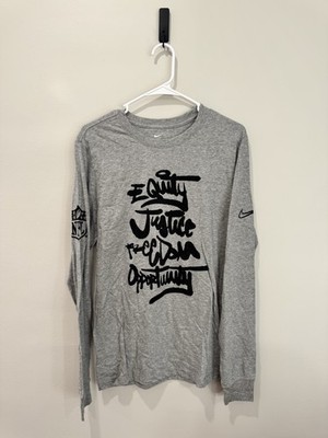 NIKE NFL T-Shirt Justice Opportunity Freedom Equality Long Sleeve Team Issued Sm