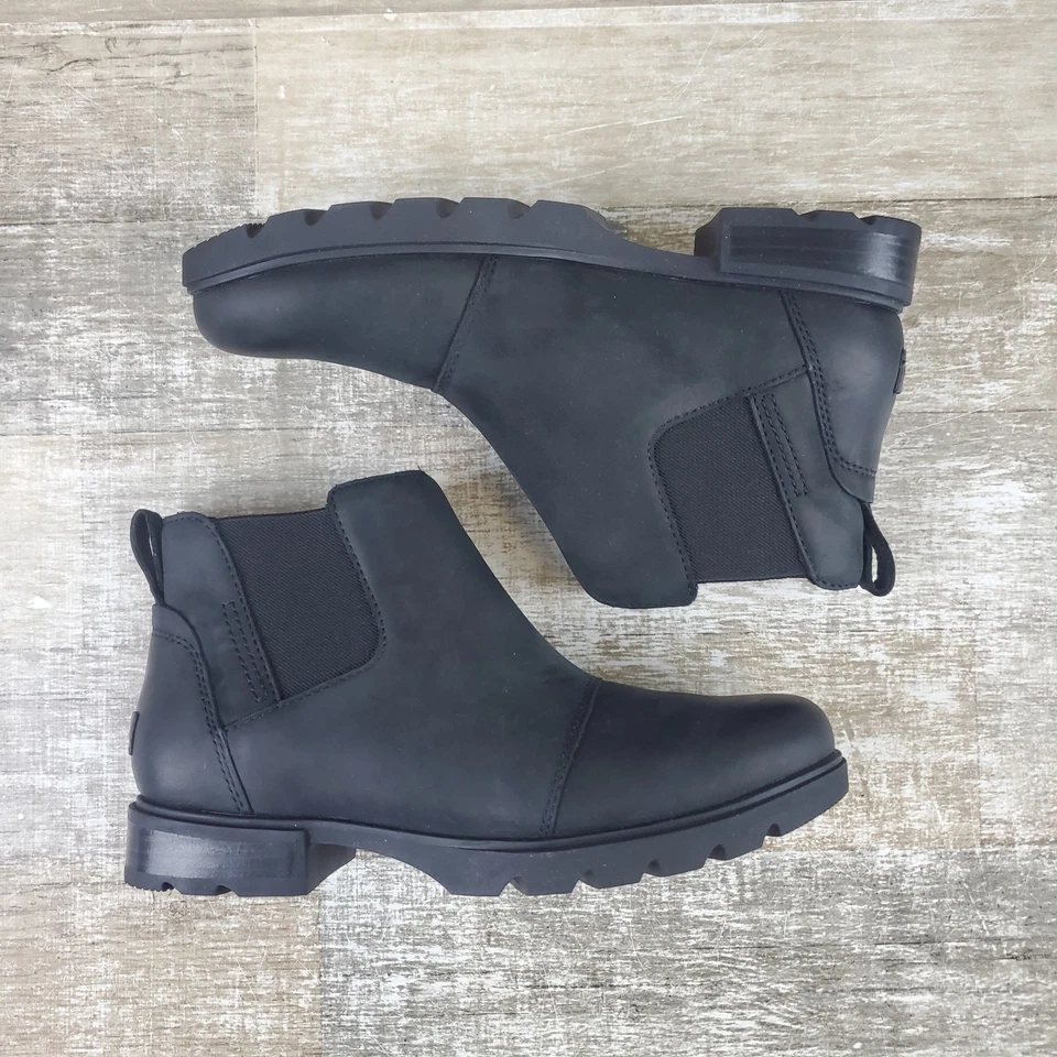 Sorel Emelie III Chelsea Boots Womens Sz 7.5 Black Leather Waterproof  - Image 2 of 4