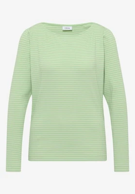 Cecil Gestreiftes Langarmshirt in der Farbe Bamboo Green - Bild 1 von 4