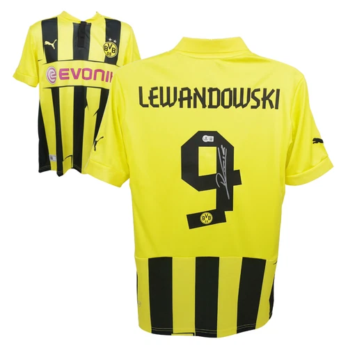 Robert Lewandowski Signed Borussia Dortmund Soccer Jersey #9 with Beckett COA