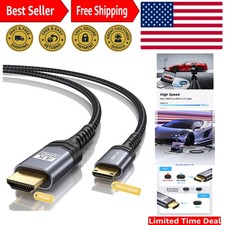 Mini HDMI to HDMI Cable 6FT, Mini HDMI Aluminum Shell, Braided High Speed ...
