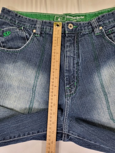 Vintage Southpole Jean Shorts Mens 36 Dynamic Equipment Hip Hop Grunge Baggy Y2K - Picture 14 of 16