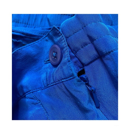 Vintage 90’s I.B Diffusion Blue Silk High Waisted Pleated Pants Size 10 - Picture 6 of 6