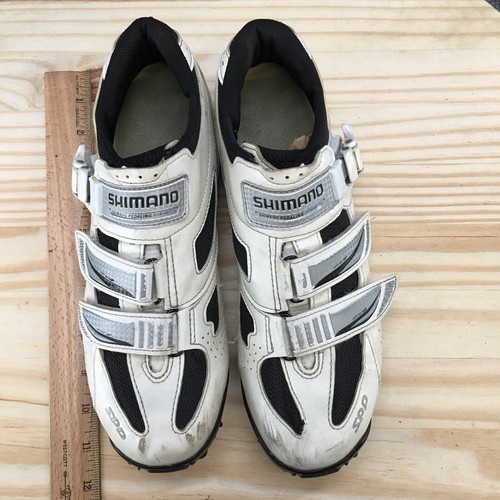 Shimano Shoes Womens 43 Cycling Pedaling Dynamics Sneakers Off White Leather - Picture 5 of 10