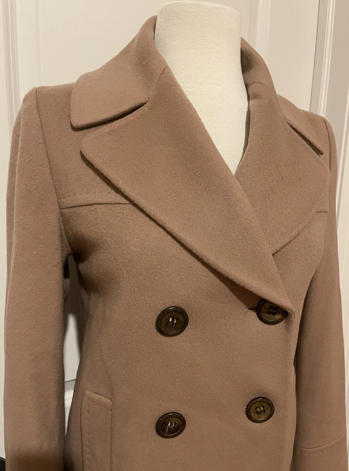 Fleurette Loro Piana желтовато-коричневый двубортный короткая куртка ~ Sz 4 ~ красивый - Изображение 4 из 4