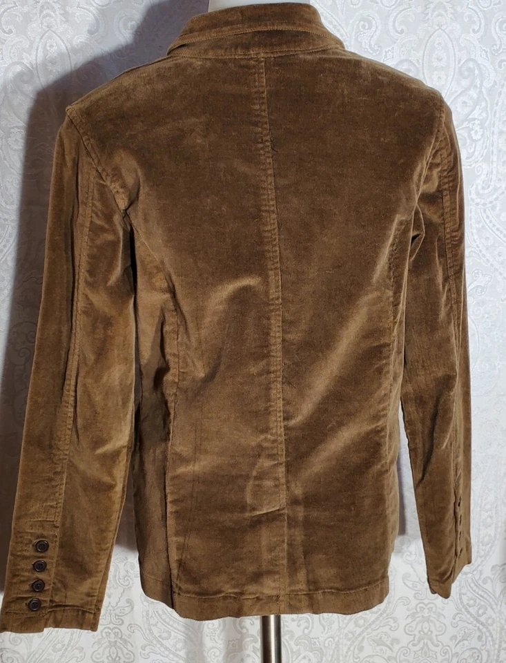 Blazer chaqueta de terciopelo marrón para mujer talla S gema poética Foto 3 de 4