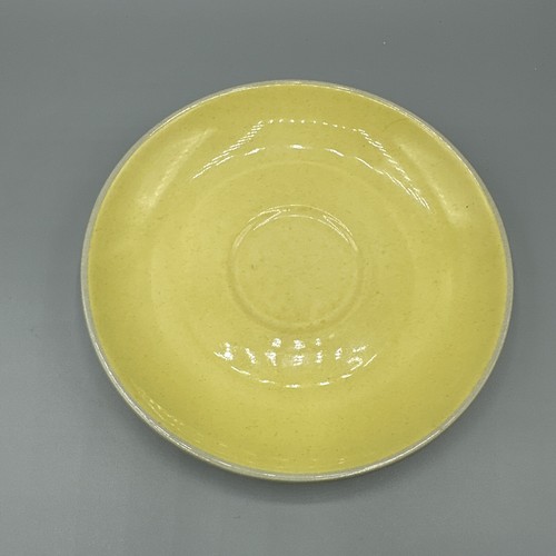 Vintage Harkerware Golden Dawn Cup Saucer Set Yellow Gray Mid Century Modern - Picture 10 of 14