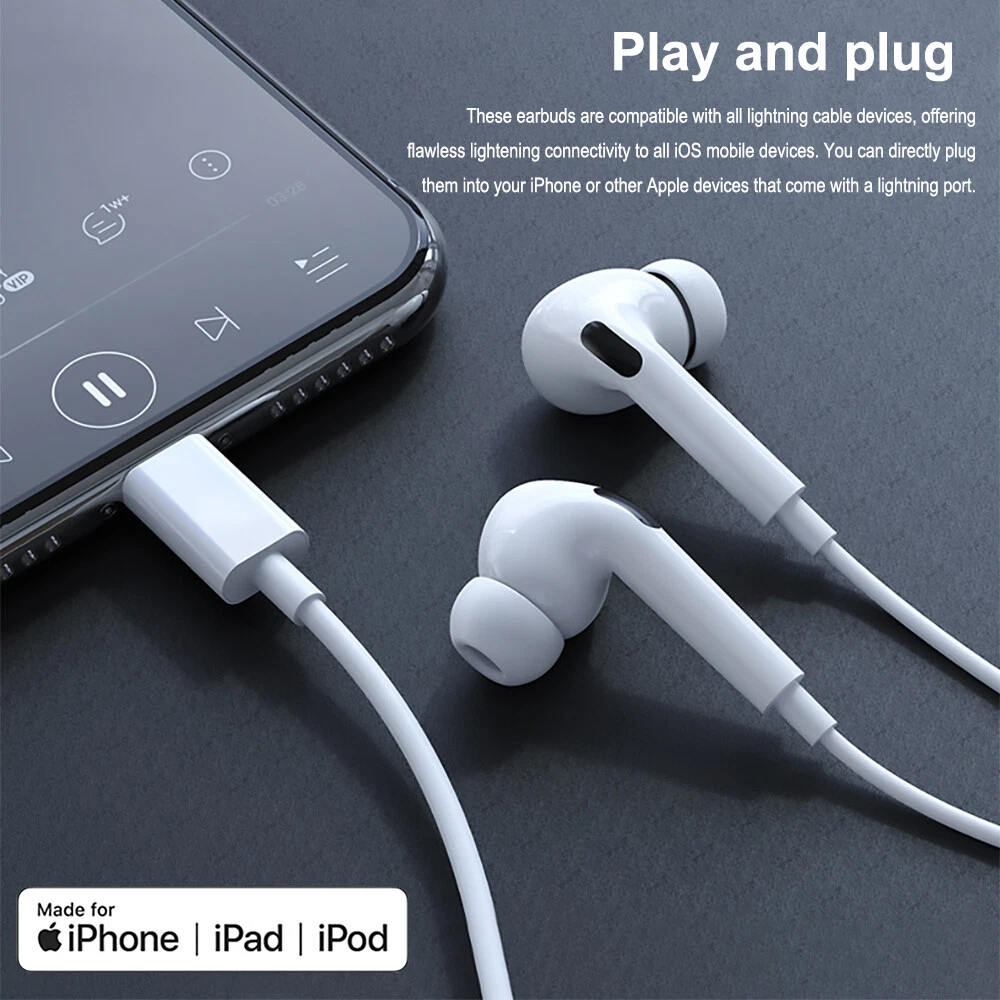 Lightning InEar Headphones for iPhone 13/Pro Max Earphone Apple Certified  Earbud