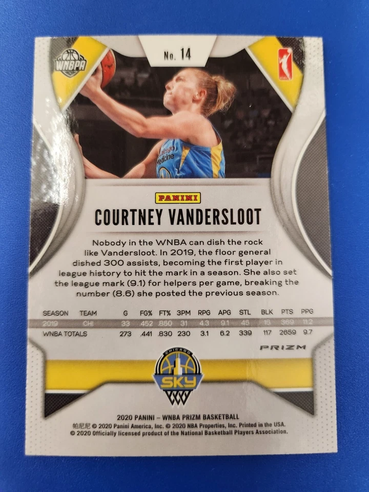 2020 Panini Prizm WNBA COURTNEY VANDERSLOOT CRACKED ICE PRIZM SP #14 - Image 2 of 2