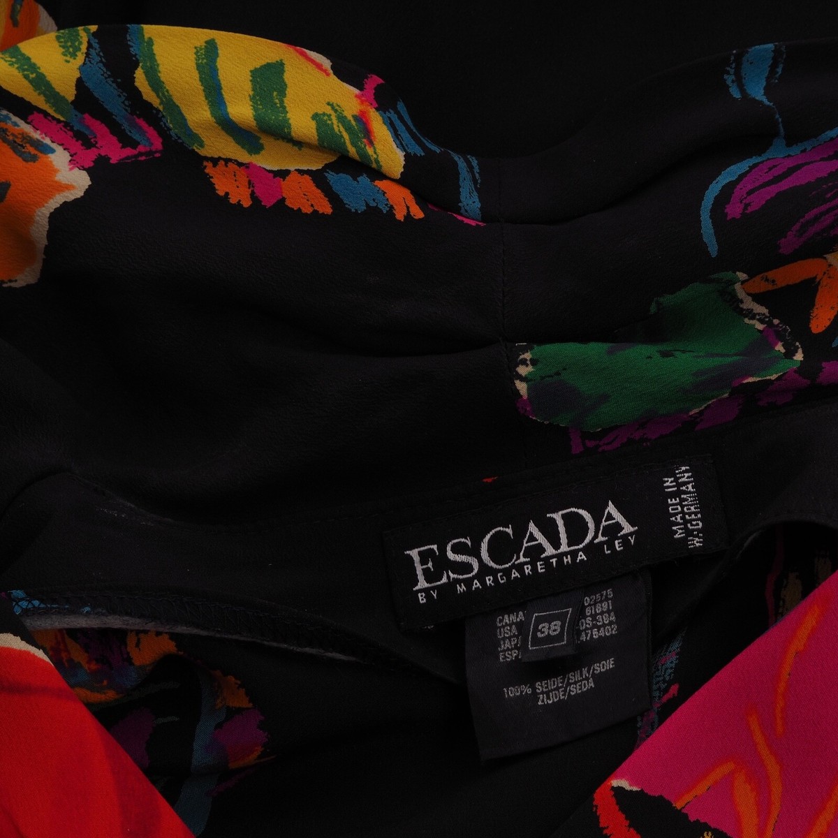Escada by Margaretha Ley Vintage Silk Zebra Print Skirt Blouse 