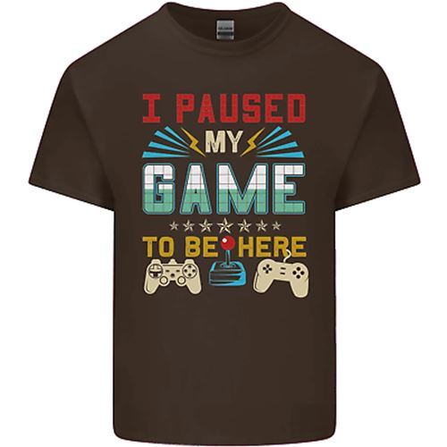 I Paused My Game to Be Here Gaming Gamer Mens Cotton T-Shirt Tee Top - Picture 8 of 26