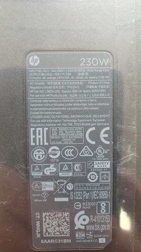 HP 230W AC Adapter / Charger (L38011-003 / TPN-DA12) - Photo 2/3