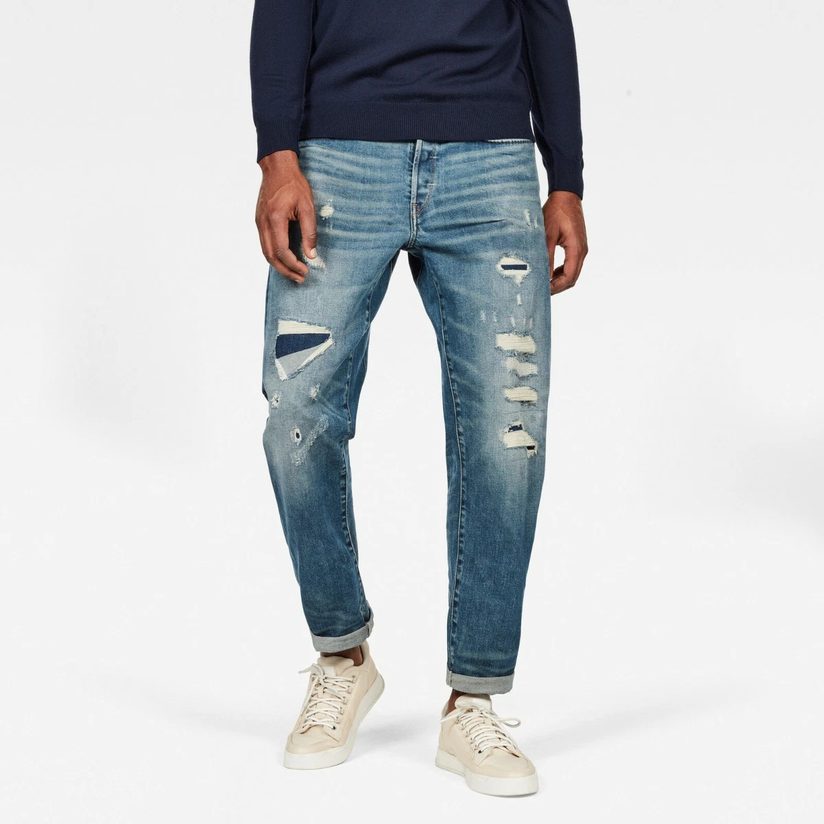 New G Star Raw Moddan Type C Relaxed Tapered Jeans 28x30 ripped