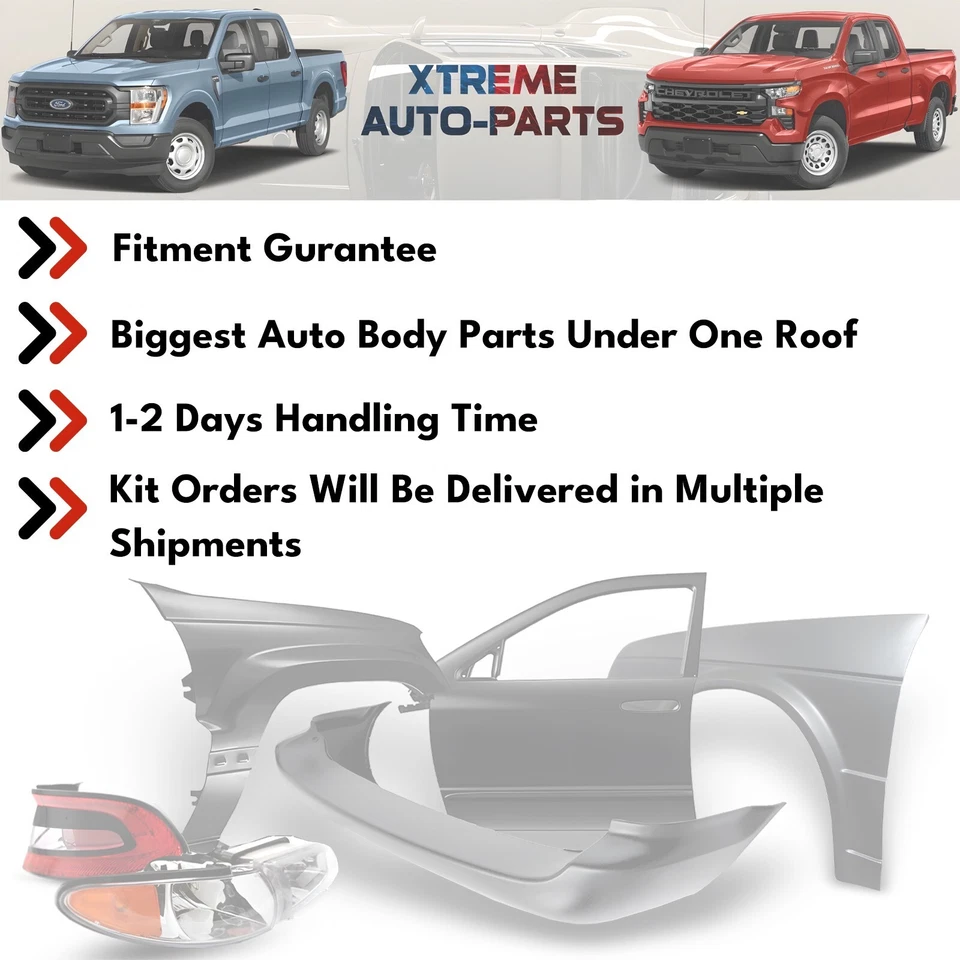 Front Bumper Chrome & Grille Kit For 2003-2007 GMC Sierra 1500 2500 HD 3500 - Image 3 of 4