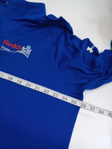 Under Armour Heatgear Pullover Men Loose Fit Shirt XXL Henley Blue Ready Ice - Picture 7 of 9
