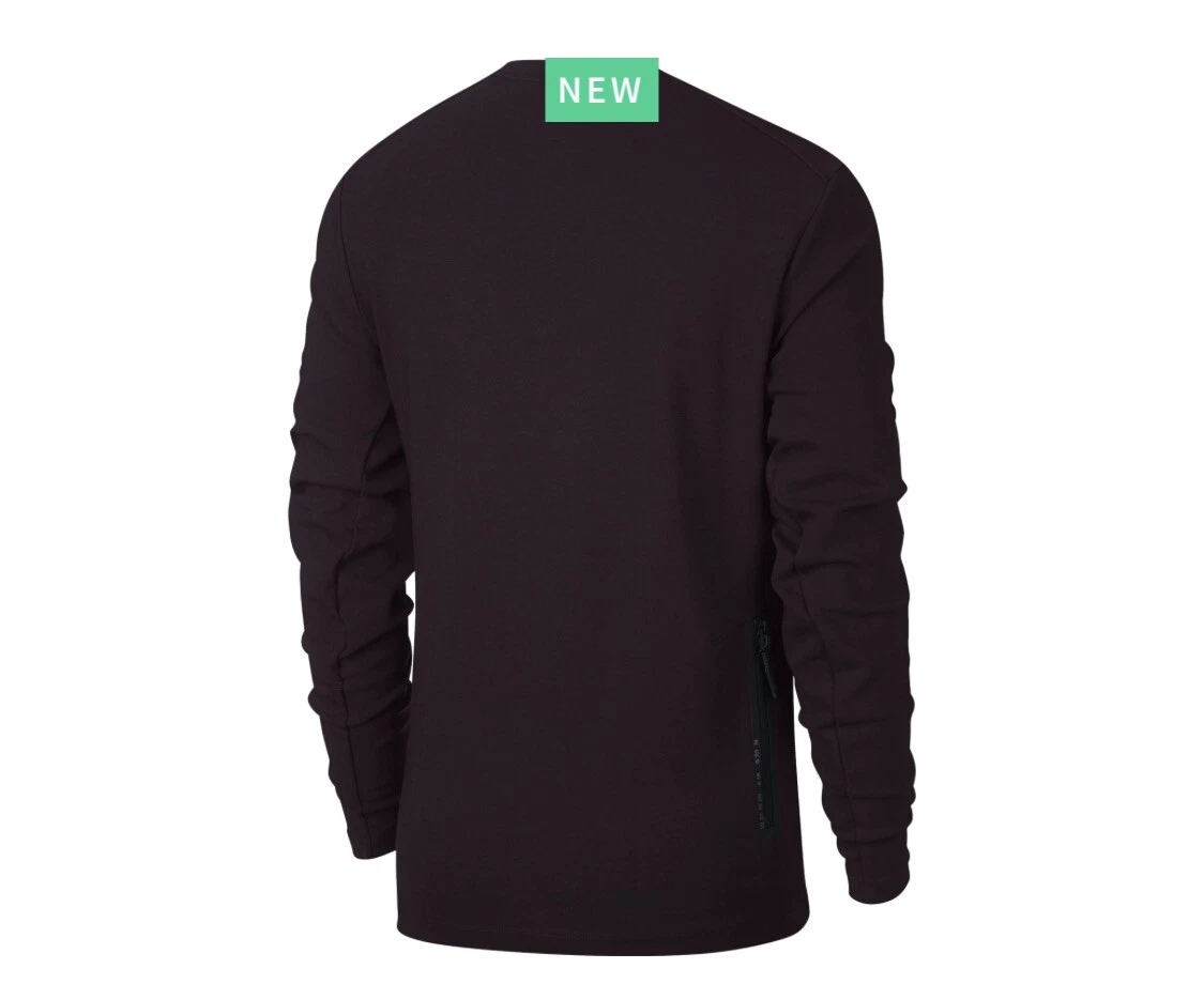 NEW Nike Sportswear Tech Pack Crew Long Sleeve Maroon AA3782 659