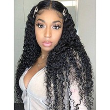 Women Long Water Wave Lace Front Wigs Synthetic Glueless Curly Hair Heat Safe