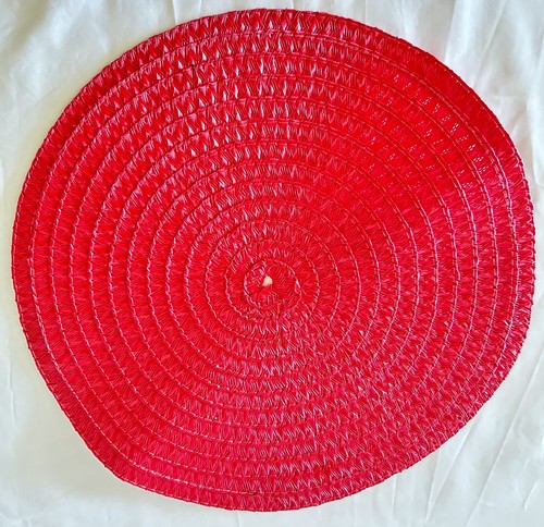 Placemats, Round 13”, Patriotic, Holiday, Red & Blue, Set of 6, Preowned - Picture 7 of 16