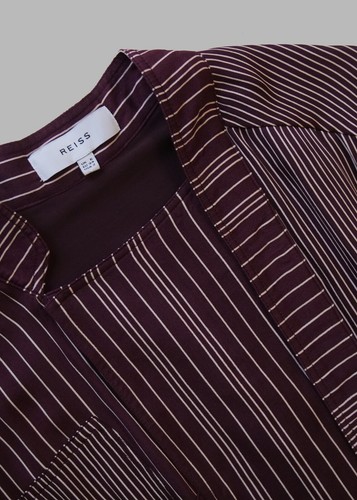 Reiss Albi Relaxed Striped Shirt Dress in Berry/Ivory | UK 6 - Picture 2 of 8
