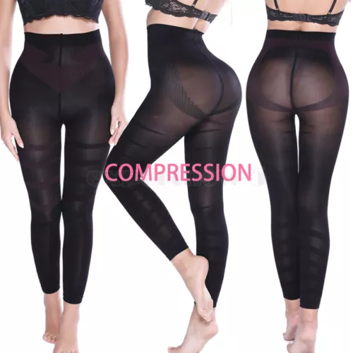 Leggings donna compressione vita alta tono controllo pancia coscia gamba body shaper - Foto 17 di 21
