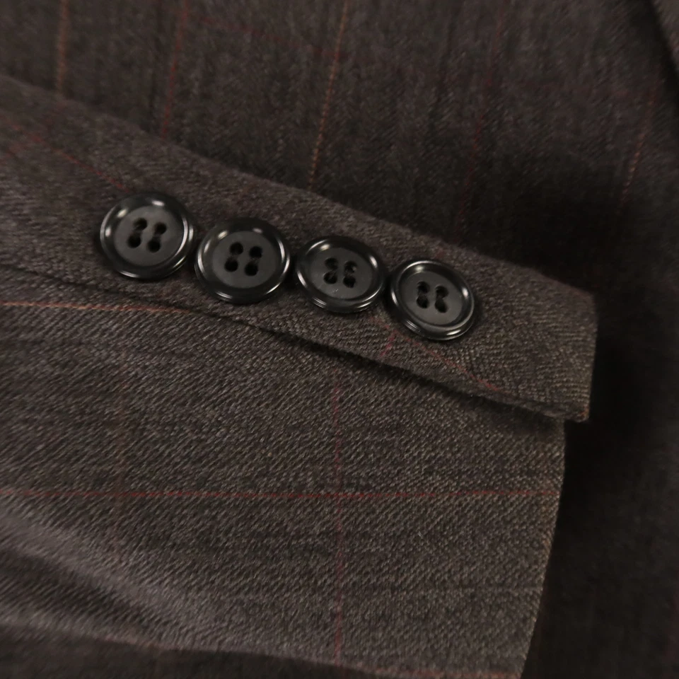 VTG Tweed Jacket XL XLT Gray Windowpane Check 100% Wool Blazer Sport Coat 46L - Image 4 of 4