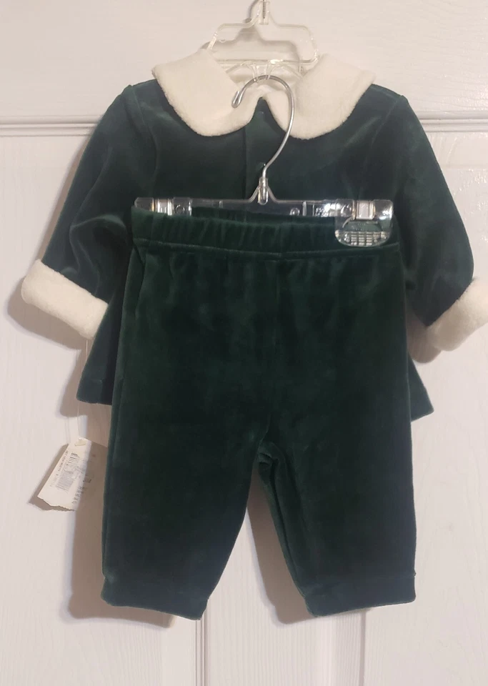 Juego de vacaciones vintage Class Club terciopelo verde talla 3 m nuevo con etiquetas Foto 4 de 4