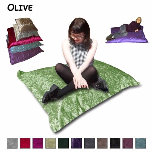 CRUSHED VELVET Beanbag Lounger Cushion Bean Bag Seat Pillow Comfy Kids Adults UK - Picture 28 of 30