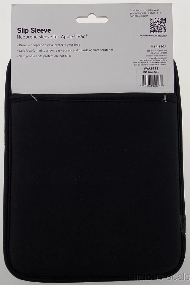 NFL St Louis Rams Football Black Neoprene Slip Sleeve Apple iPad 2 3 4 Tribeca - Image 2 of 2