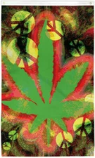 Tie Dye Peace Marijuana Leaf Flag 3x5ft 420 Mj flag Tie Dye Hippy Pot Weed Flag