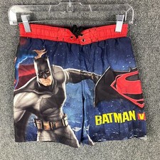Batman V Superman Swim Trunks Boys Small Drawstring 100 Polyester Casual