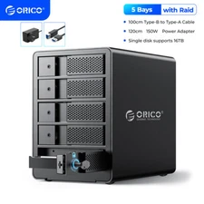ORICO 5 Bay Raid USB3.0 to SATA External Hard Drive Enclosure for 3.5'' HDD US