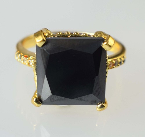 Square Black Diamond Solitaire 10.56 Ct Certified Women Ring Gift For Soulmate