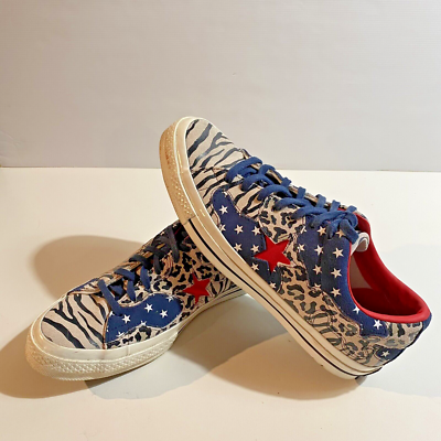 Converse One Star Leopard Zebra Red Blue Mix Sneakers AU/US M9/L11