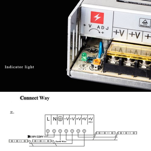 DC 5V 12V 24V energíainterruptor Driver adaptador LED tira luz AC 110V-220V - Imagen 3 de 42