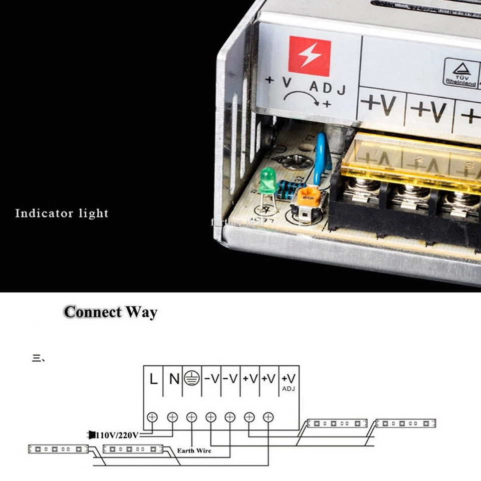 AC 110-220V TO DC 5V 12V 24V Switch Power Supply Drive Adapter LED Strip Lights - Image 3 of 4