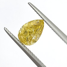 GIA Natural Loose Diamond 2.01 Carat Pear Cut Yellow Color For Ring Proposal 1005.75 per carat