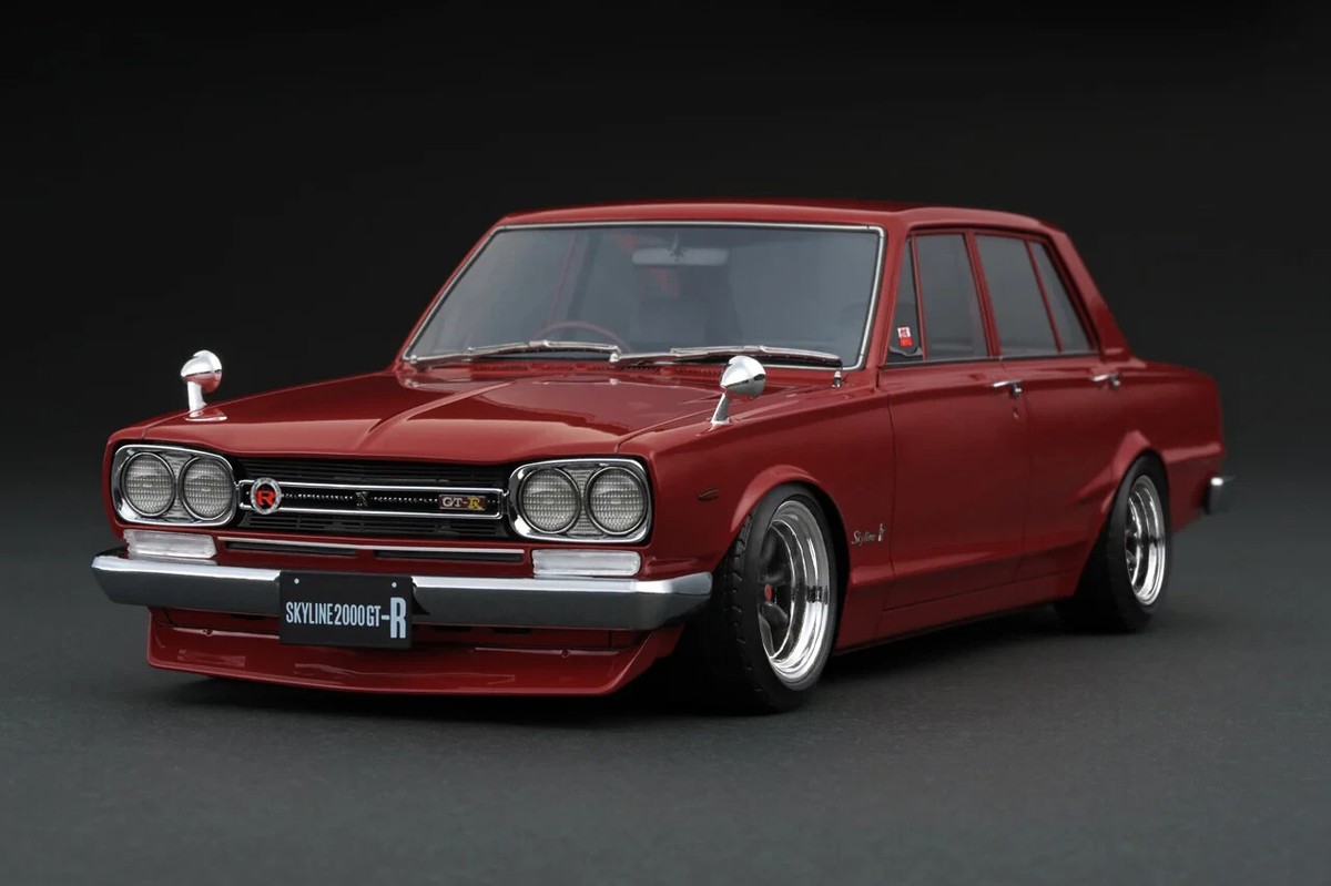 Nissan Skyline 2000 GT-R PGC10 赤 1969年式 IG3548 Nissan Skyline 2000 GT-R (PGC10) Red 1/18 Ignition