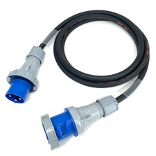 63Amp 240V 3 Pin 1 Phase Extension Lead 16mm² Heavy Duty Industrial Rubber Cable
