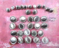 Round Metal Buttons Mixed Lot 33 Shank Style Silver Tone Finely Ribbed 14to24 mm