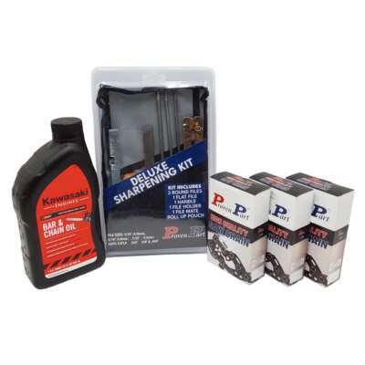 Proven Part 3-14'' Full Chisel Chain 3/8'' LP .043'' G 50DL, 1 Qt Chain Oil, Files