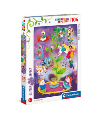 Puzzle 104 elementy. Z brokatem. Czas baśni