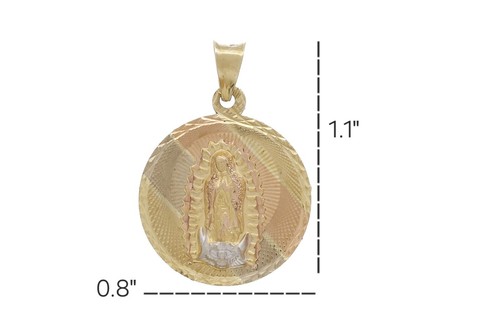14k Yellow Gold Our Lady Of Guadalupe Pendant - Picture 7 of 7