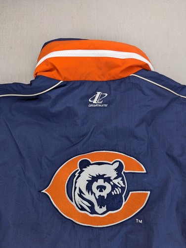 Authentic Chicago Bears Windbreaker Men’s L Blue Orange Logo Athletic Jacket VTG - Picture 12 of 15