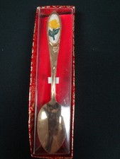 Vintage Souvenir Spoon Collectible Flowers Rose In Red Box