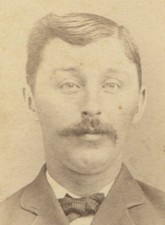 MAN WITH GOOFY EXPRESSION AND MUSTACHE. CDV.