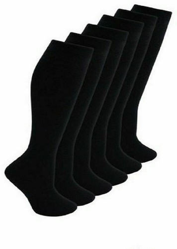 Girls Boys Kids Knee High Long Plain Uniform Cotton rich Socks 3 6 9 12 Pairs - Picture 2 of 5