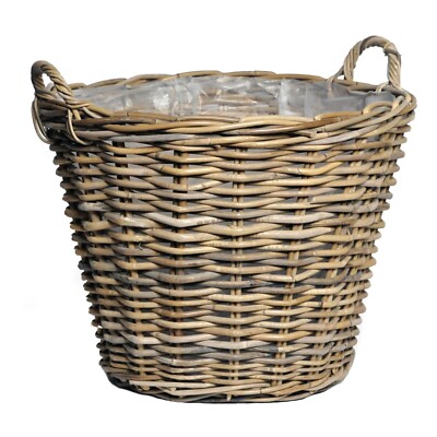 Pflanzkorb ø 50cm rund aus Rattan -kein Kunststoff Blumentopf Kübel Garten Weide